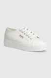 Superga tenisi 2740 PLATFORM LAME femei, culoarea alb, S6128SW