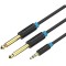 Cablu audio 0.5m 4mm Jack 3.5mm 3pin mufa tata - 2x Jack 6.3 mm mufa