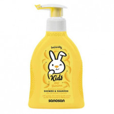 Gel de dus si sampon 2 in 1 cu aroma de banane, 200 ml, Sanosan