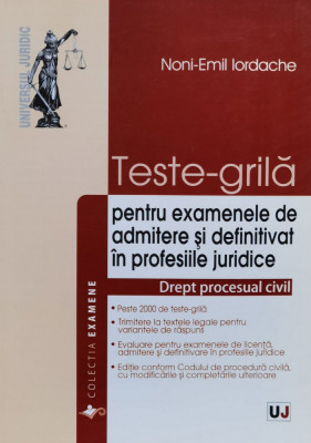 Teste Grila Pentru Examenele De Admitere Si Definitivat In Pr - Noni-emil Iordache ,560225 foto