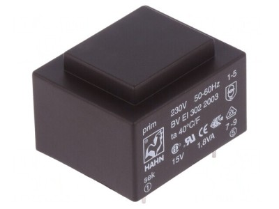 Transformator Encapsulat PCB 1,8VA 230V 15V 120mA foto