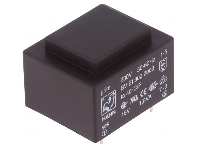 Transformator Encapsulat PCB 1,8VA 230V 15V 120mA