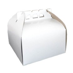Cutii Tort OTI, 25x25x12.5 cm, 25 Buc/Bax, Carton Duplex, pentru 1.5 Kg, Culoare Alba, Cutie pentru Tort, Cutie din Carton Tort, Cutii din Carton Tort foto