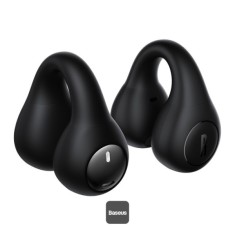 CASTI Baseus AirGo AS01 Open-Ear TWS, pt smartphone, wireless, bluetooth 5.3, microfon pe casca, 25 ore durata baterie, negru &quot;A00069101113-00&quot; (timbr