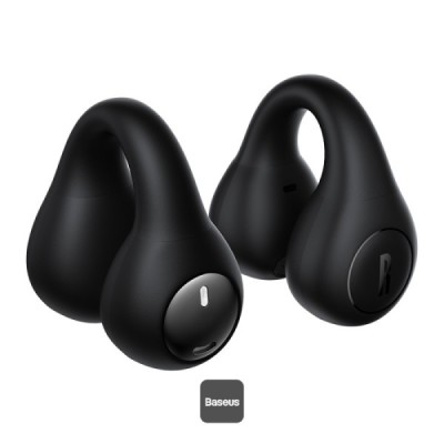 CASTI Baseus AirGo AS01 Open-Ear TWS, pt smartphone, wireless, bluetooth 5.3, microfon pe casca, 25 ore durata baterie, negru &amp;quot;A00069101113-00&amp;quot; (timbr foto