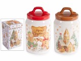 Cumpara ieftin Set 2 borcane Craciun ceramica multicolora &Oslash; 10 cm x 17 H