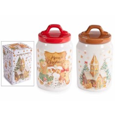 Set 2 borcane Craciun ceramica multicolora &Oslash; 10 cm x 17 H
