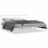 VidaXL Cadru de pat metalic cu tăblie, alb, 183x213 cm