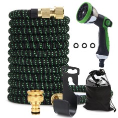 Furtun extensibil de gradina expansiune pana la 15m, Culoare Verde