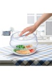 Cumpara ieftin Capac Cuptor Microunde, Transparent, Plastic, Diametru 24.5cm, Inaltime 7.5cm