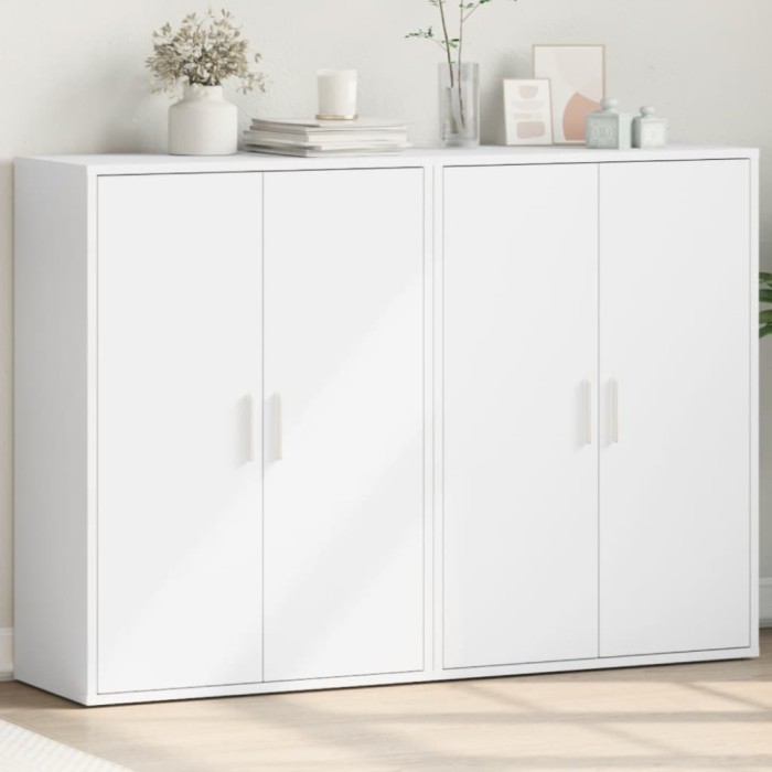 vidaXL Dulapuri, 2 buc., alb, 60x31x84 cm, lemn prelucrat