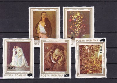 ROMANIA 2000 LP 1511 TABLOURI IMPUSCATE SUPRATIPAR SERIE MNH foto