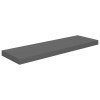 Raft de perete suspendat, gri extralucios, 80x23,5x3,8 cm, MDF, DKD Home Decor