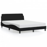 VidaXL Cadru de pat cu tăblie, negru, 120x200 cm, textil