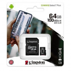Aproape nou: Card de memorie MicroSD Kingston Canvas Select Plus, 64GB, 100MB/s, cu