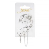 Set Cercei, Language of Jewels, Strass, Culoare Argintie, 8 Bucăți