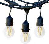 Ghirlanda Luminoasa cu Pendule 10m cu 20 Becuri LED Vintage 2W, G45, E27, IP65, Interconectabila, Be