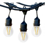 Ghirlanda Luminoasa cu Pendule 10m cu 15 Becuri LED Vintage 2W, G45, E27, IP65, Interconectabila, Be