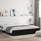 VidaXL Cadru de pat cu sertare, negru, 160x200 cm, lemn prelucrat