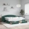 vidaXL Pat de zi cu extensie și sertare verde &icirc;nchis 90x200 cm catifea 3197375
