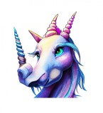Cumpara ieftin Sticker decorativ Unicorn, Mov, 70 cm, 1223ST-2, Oem