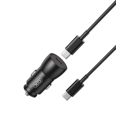 XO incarcator auto 25W USB-C + cablu USB-C la USB-C, negru (model CC57) foto