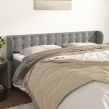 Gossi tablie de pat cu aripioare gri deschis 183x23x78/88 cm catifea
