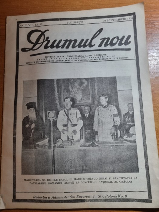 drumul nou 30 septembrie 1938-carol al 2-lea,regele mihai la concursul graului