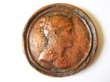 Rară! Medalie unifata Franța:Imparateasa Josephine(sotia lui Napoleon),gravor Andrieu TBE 1804,diametrul=65 mm