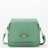 Cumpara ieftin Geanta mica verde pal din piele naturala 1502 122