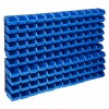 VidaXL Set cutii depozitare 128 piese, panouri perete, albastru&amp;negru 150808