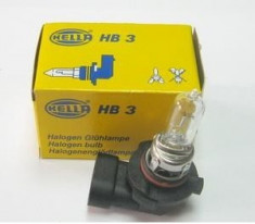 Bec auto halogen pentru far Hella Standard HB3 60W 12V 8GH 005 635-121 foto