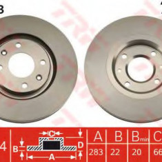 Disc frana CITROEN XSARA Cupe (N0) (1998 - 2005) TRW DF1123