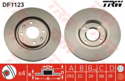 Disc frana CITROEN XSARA (N1) (1997 - 2005) TRW DF1123 foto