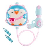 Cumpara ieftin Pistol cu apa cu rezervor tip rucsac, 1000 ml, bretele ajustabile, Pinguin Roz, 3 ani+