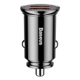 Incarcator auto Baseus Circular 2x USB-A Quick Charge 3.0 SPC AFC 30W Negru