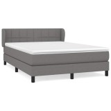 Cumpara ieftin Pat box spring cu saltea, gri inchis, 140x200 cm, textil