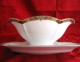 SOSIERA PORTELAN TIRSCHENREUTH BAVARIA MODEL PALAIS CU DECOR FLORAL AURIT 24 CM
