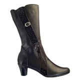 Cumpara ieftin Cizme dama din piele naturala, cu fermoar, negre, IMBLANITE - 34CZM
