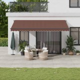VidaXL Copertină retractabilă manual, maro, 500x300 cm