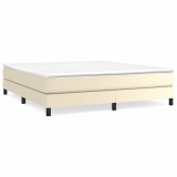 Cumpara ieftin Pat box spring cu saltea, crem, 160x200 cm, piele ecologica