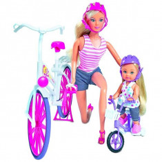 Jucarie Papusa Steffi si papusa Evi pe biciclete 5733045 Simba foto