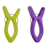 Set C&acirc;rlige Prosoape șezlong, 2 Bucăți, Culoare Mov și Verde Lime, Lungime 16cm, Plastic, Oem