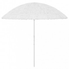 vidaXL Umbrelă de plajă Hawaii, alb, 300 cm