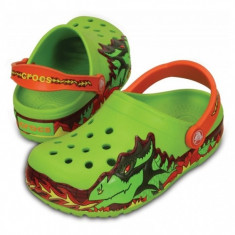 Sabo?i Copii casual Crocs CrocsLights Fire Dragon Clog Volt Green foto