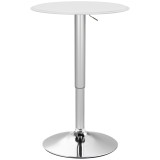 HOMCOM Masă de Bar Rotundă &Oslash;63 cm, Reglabilă pe &Icirc;nălțime 67-93 cm, cu Structură Metalică și Blat Rotativ 360&deg;, Albă | Aosom Romania
