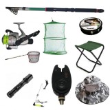 Set lanseta pescuit telescopica eastshark de 3.6m, mulineta pentru Pescuit Sportiv