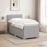 Cumpara ieftin Pat boxspring cu saltea Gri deschis 80 x 200 cm Tesatura
