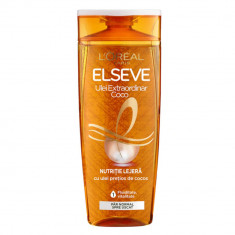 Sampon L'OREAL Paris Elseve Ulei Extraordinar Cocos 250 ml, Par Normal spre Uscat, Sampon Hidratant, Sampon pentru Parul Uscat, Sampon Hranitor pentru