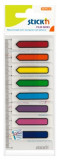Stick Index Plastic Transparent Color 45 X 12 Mm, 8 X 15 File/set, Stick&quot;n - Sageata - 8 Culori Neon